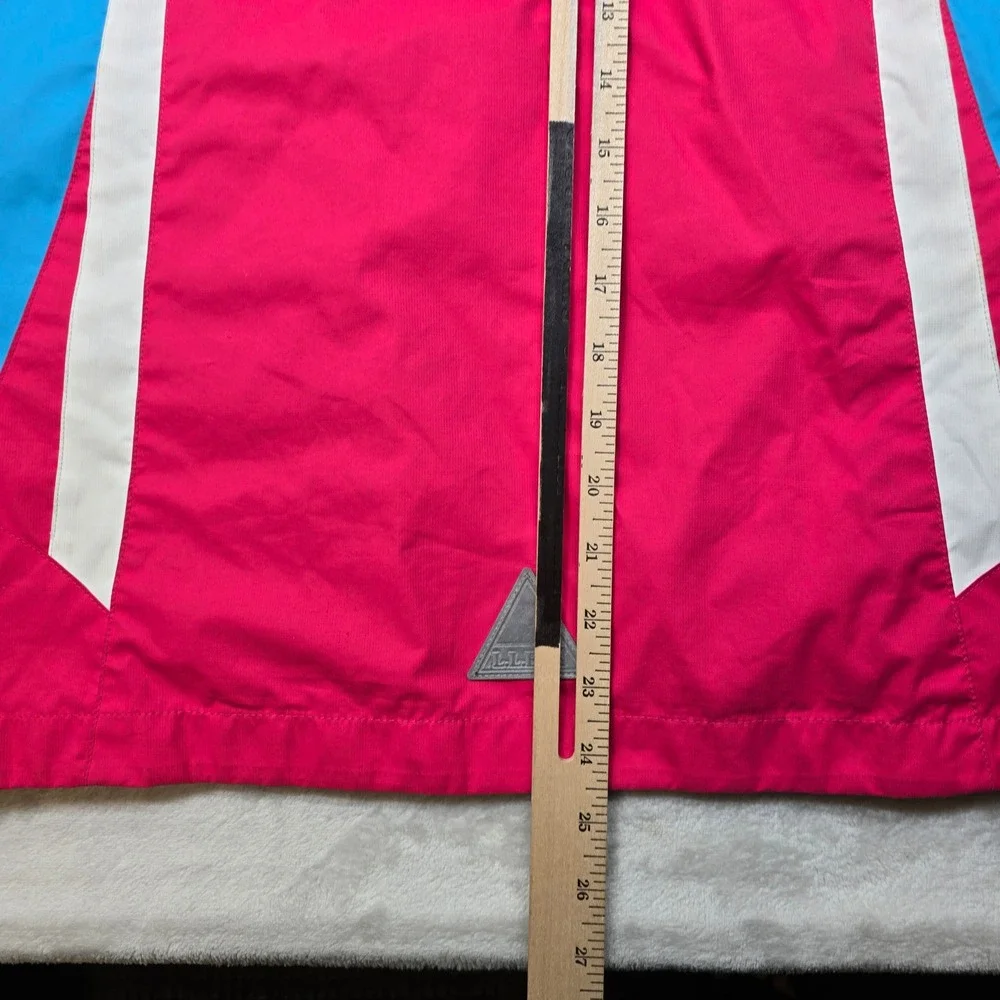 LLBean Systems Jacket Kids Girls‎ Large 14-16 Pink Blue Waterproof Hooded Ski